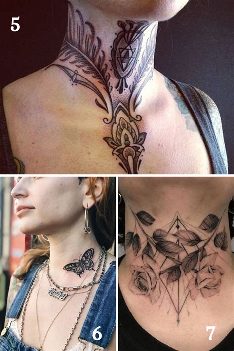 feminine womens front neck tattoos|40 Best Neck Tattoos for Women in 2023